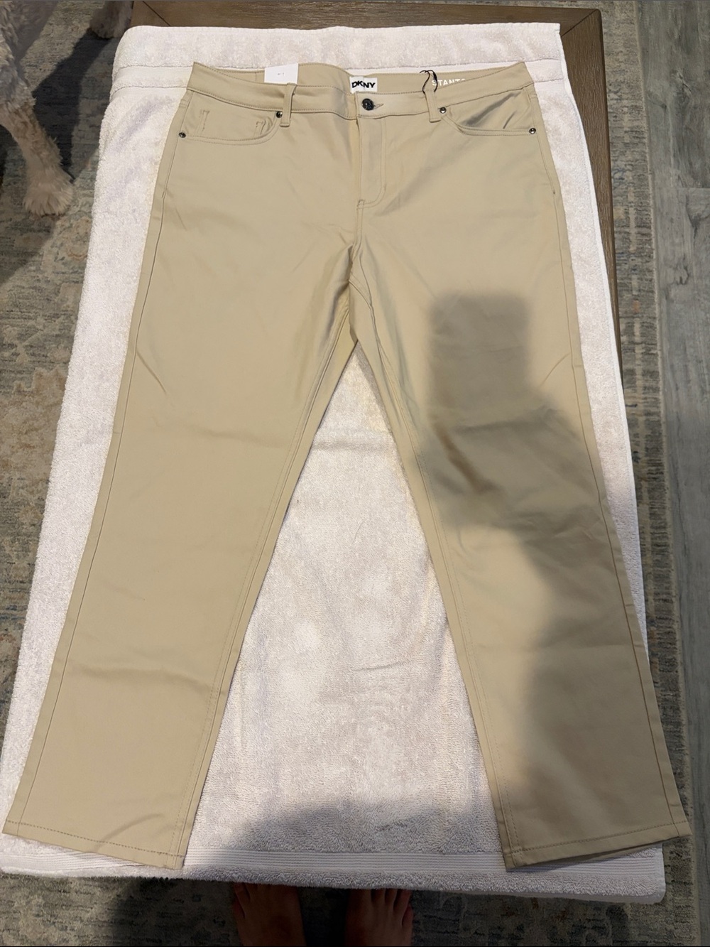 DKNY Stone Beige Straight Trousers